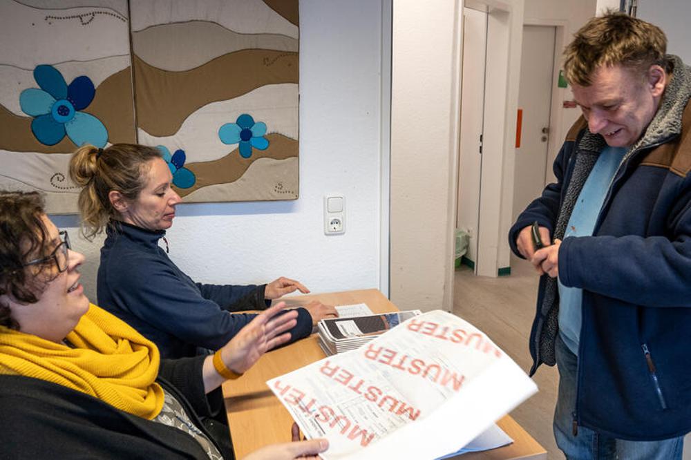 Im Wahlraum zur Probe