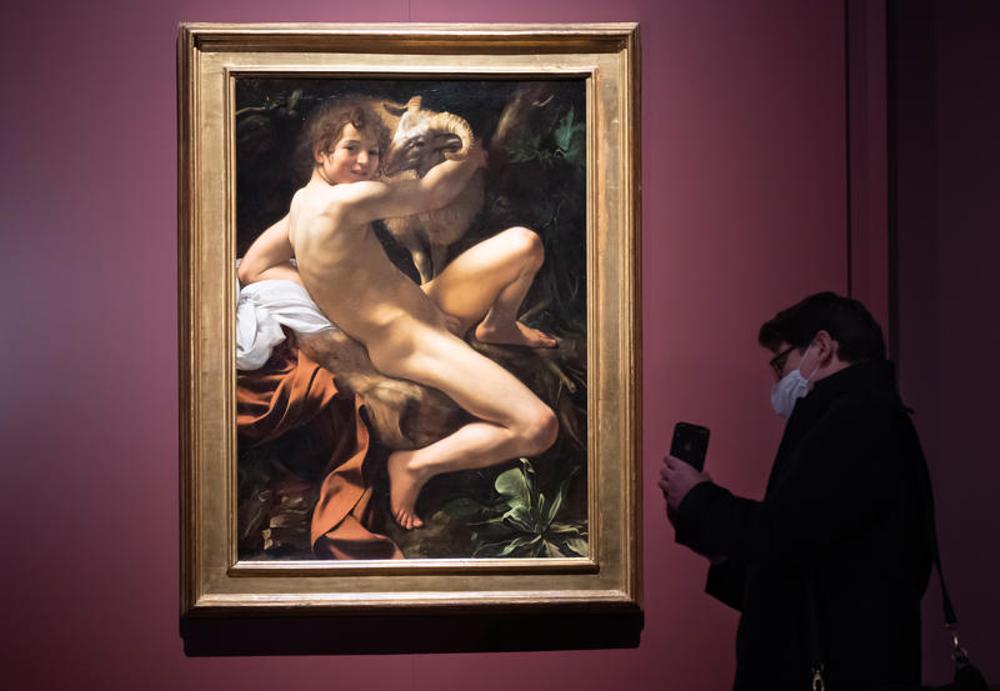 "Johannes der Täufer" von Caravaggio (In einer Ausstellung der Staatlichen Kunstsammlungen Dresden 2020)