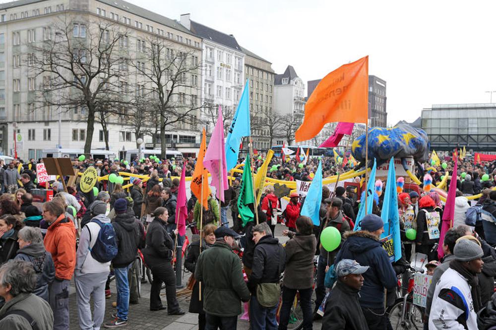 Demontration für Flüchtlingsrechte in Hamburg im März 2014.