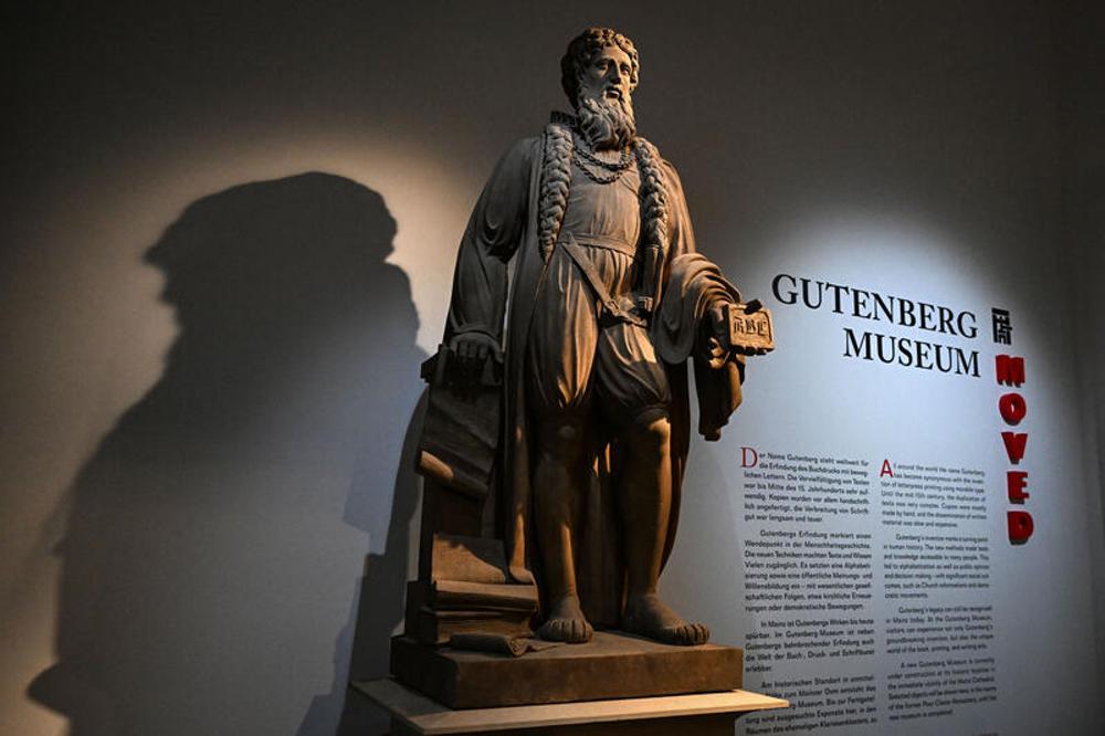 Gutenberg-Denkmal am Interimsstandort