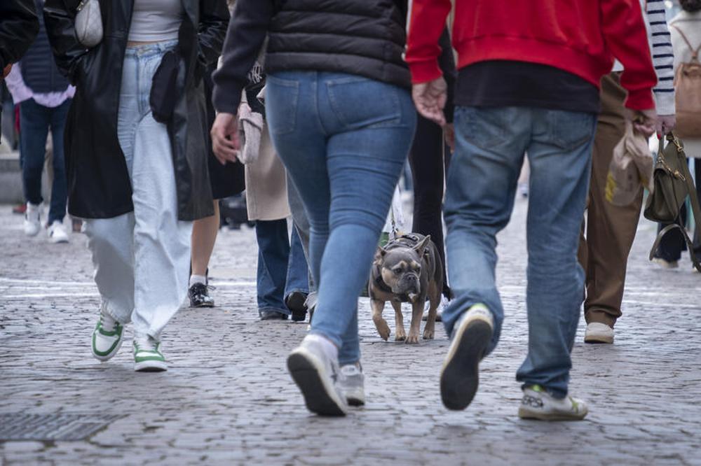 Passanten in der Frankfurter Innenstadt